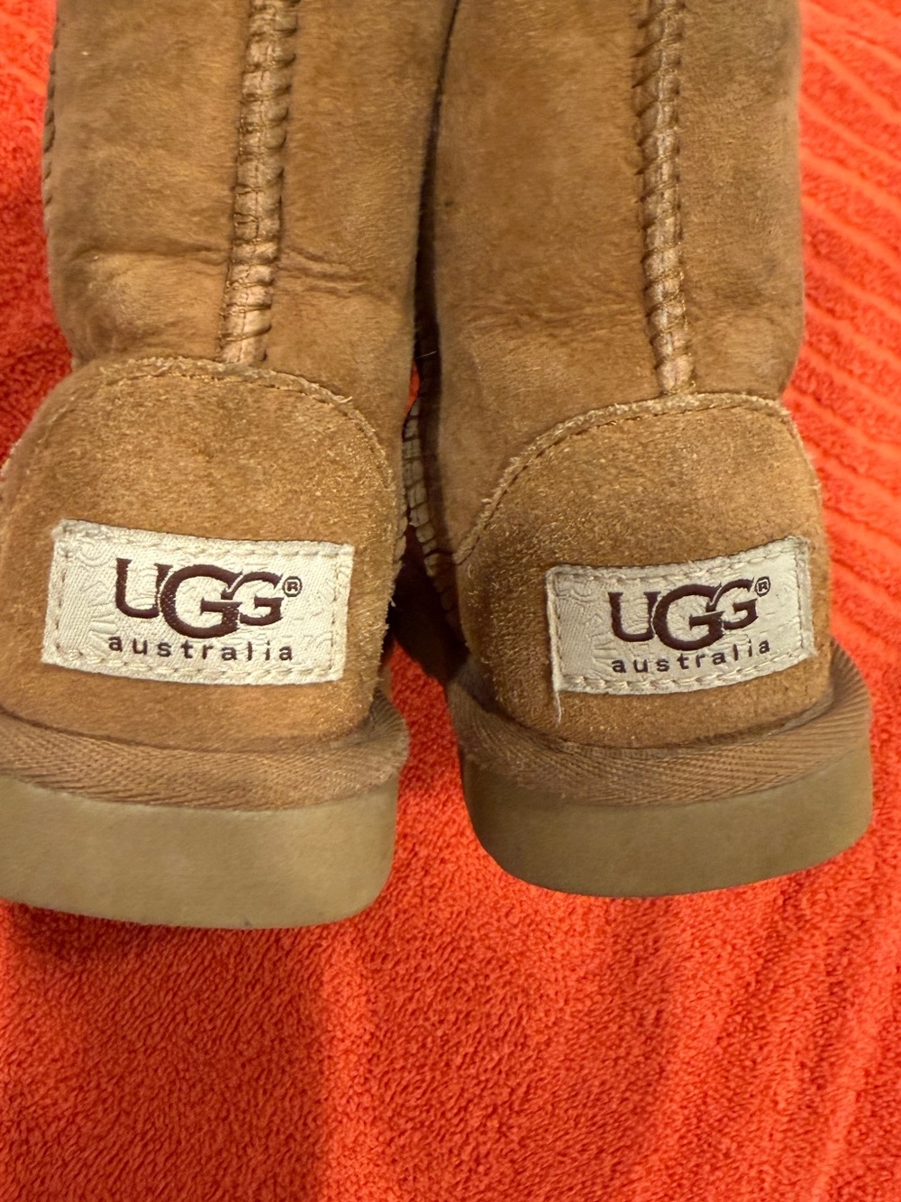 UGG Short Suede Boots in Chestnut Brown